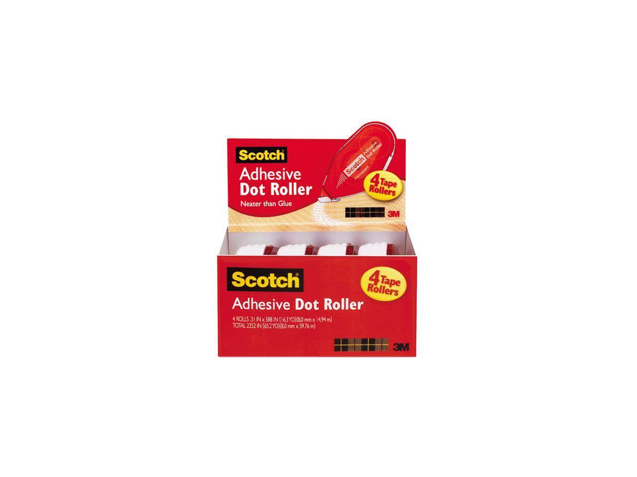 Scotch Adhesive Dot Roller Value Pack 0.3 in x 49 ft 4//PK 6055BNS