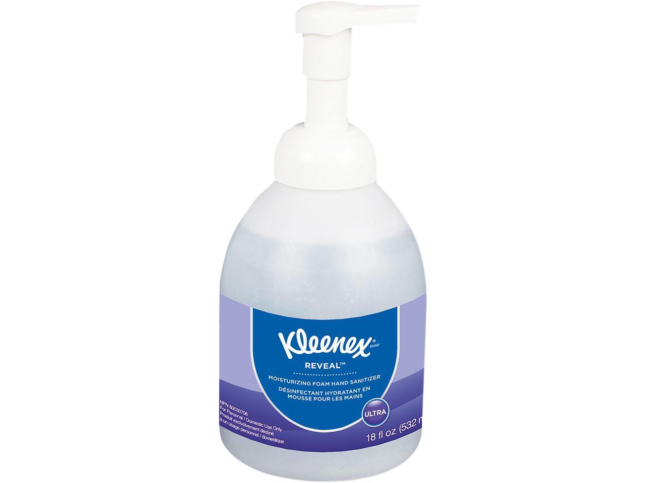 Kleenex 45826EA Reveal Ultra Moisturizing Foam Hand Sanitizer, 18 oz