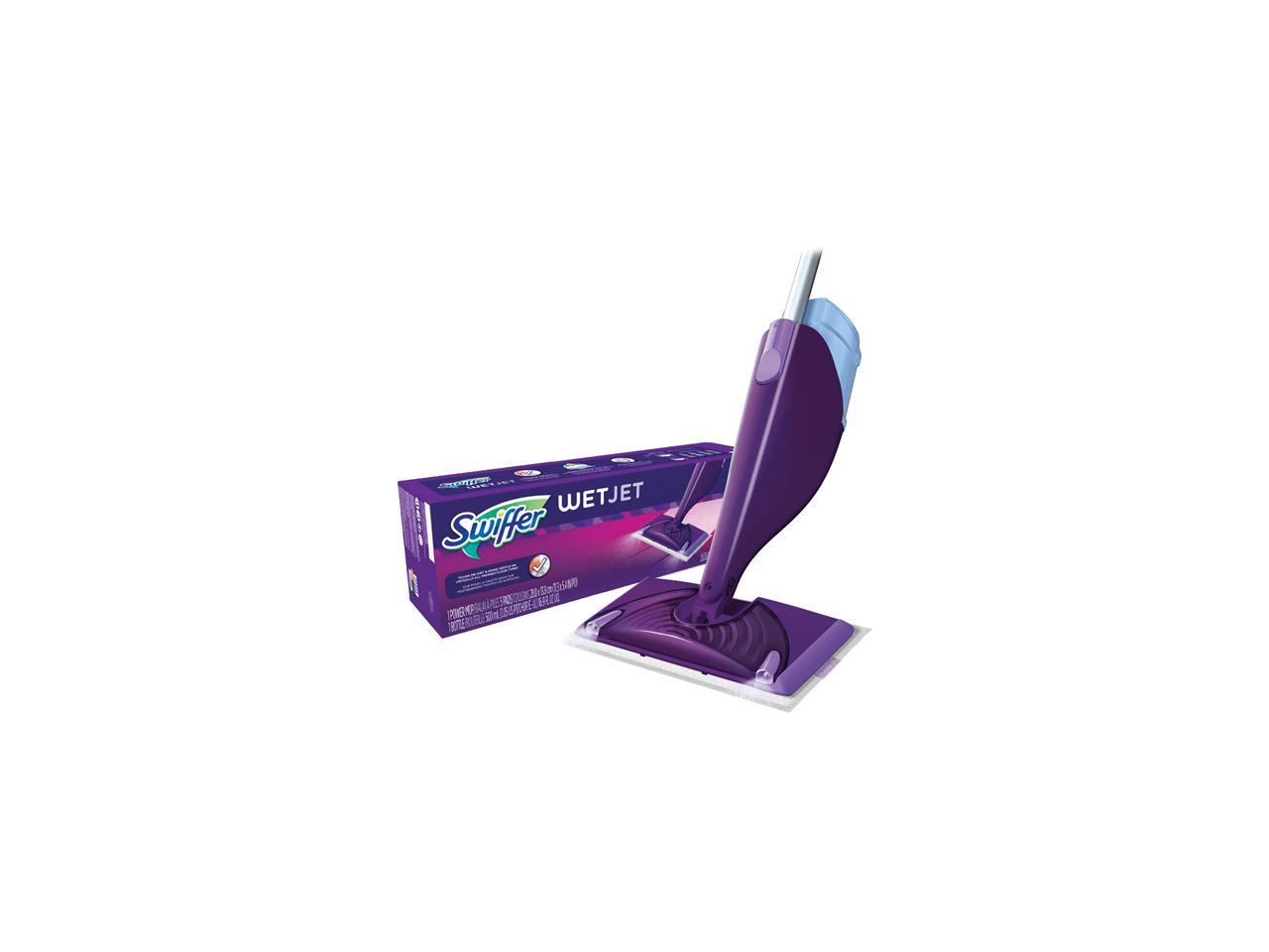 Swiffer 92811KT WetJet Mop Starter Kit, 46" Handle, Silver/Purple