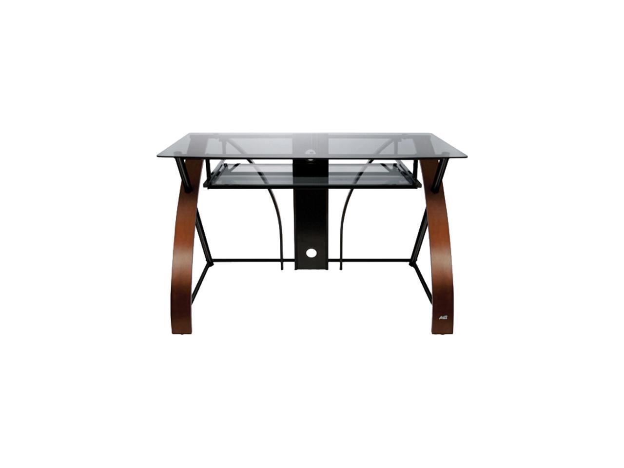 Computer Desk with Curved Wood