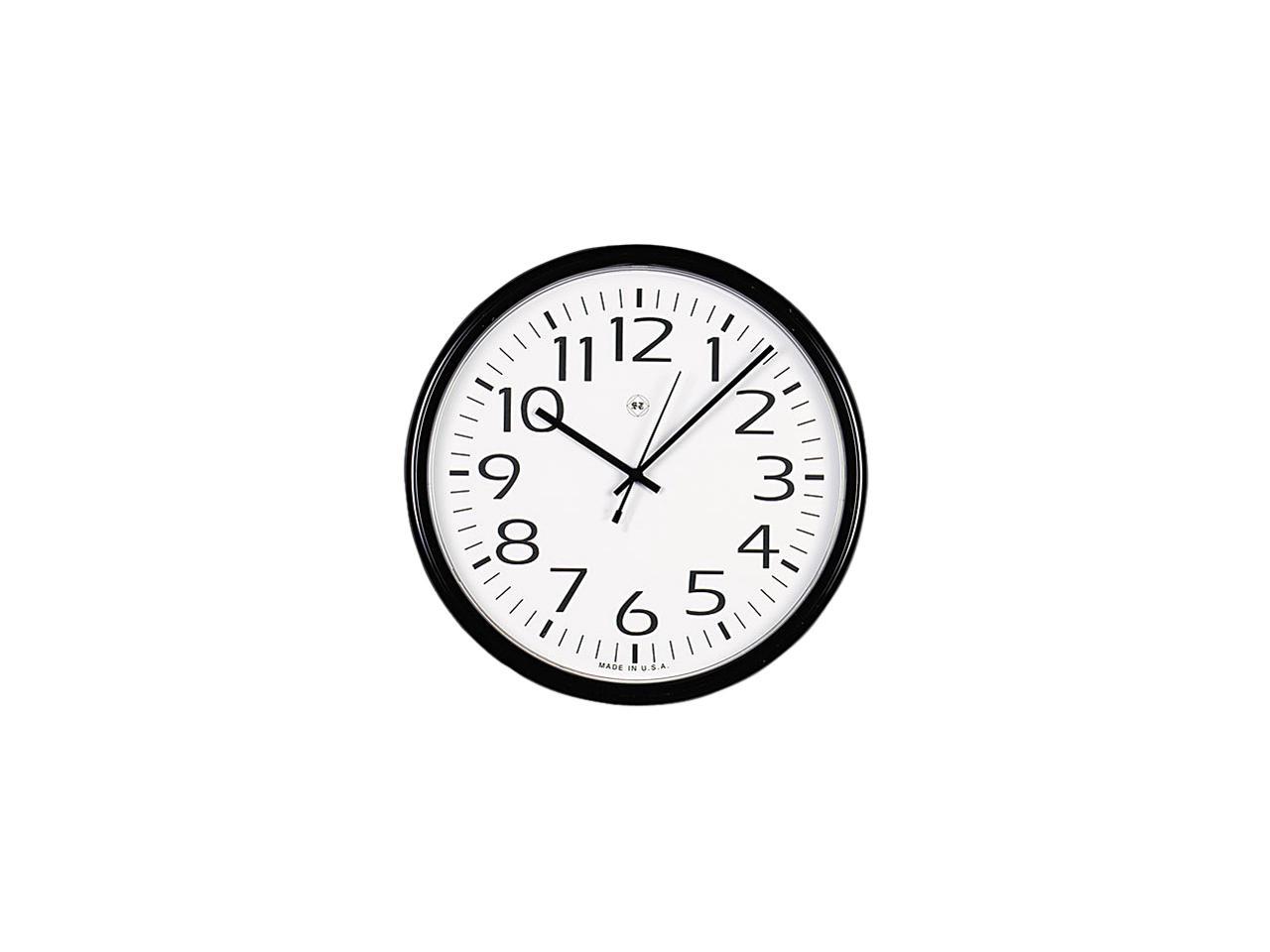 Universal UNV11641 Round Wall Clock, 13-1/2in, Black - Newegg.com