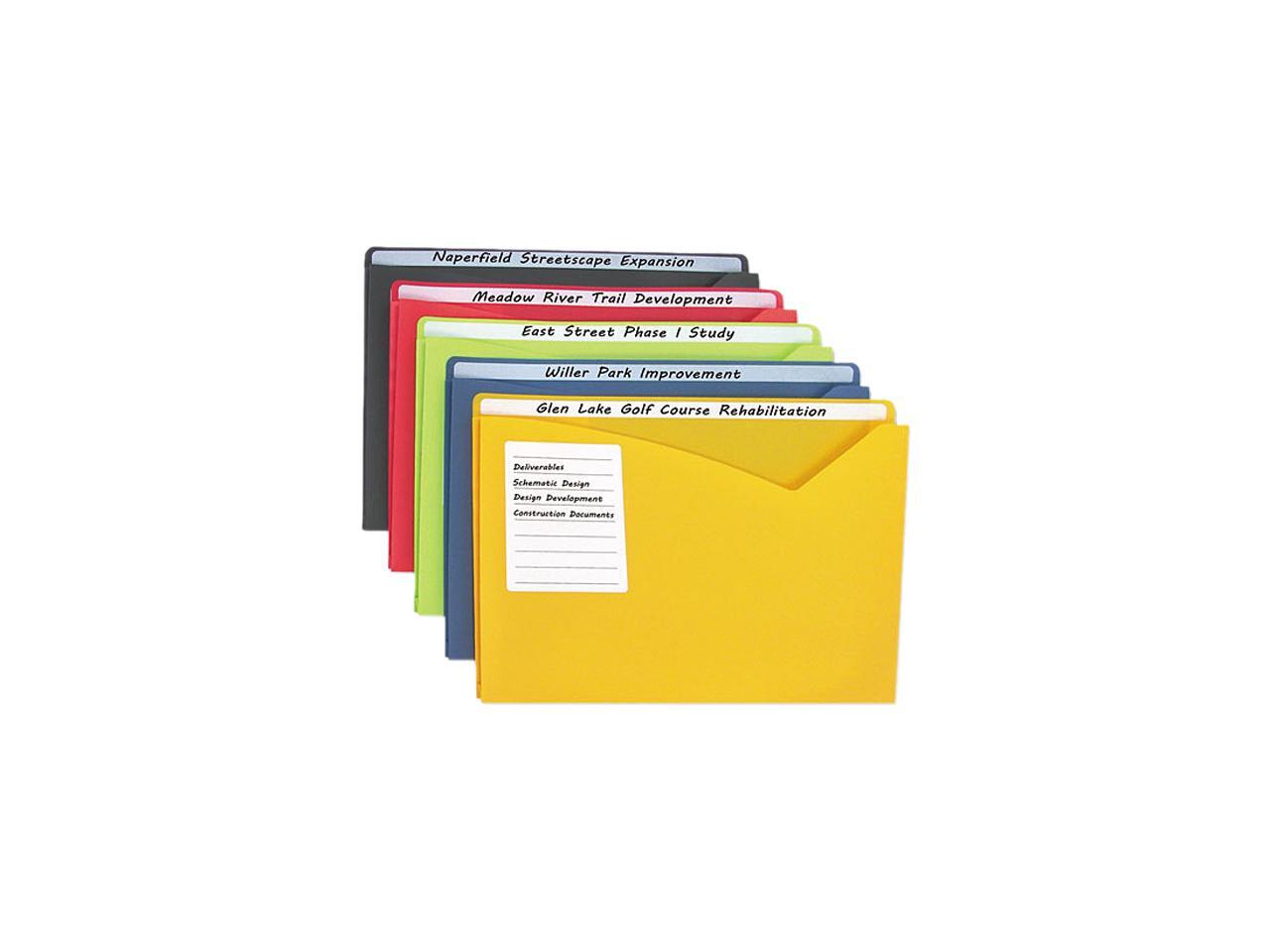 Cline 63060 Writeon Poly File Jackets, Assorted, 11" X 8 1/2", 25/BX