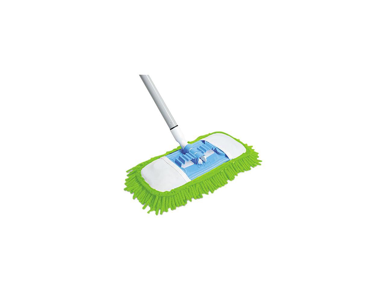 Quickie 060 Microfiber Dust Mop, 48" Steel Handle, Green, Each