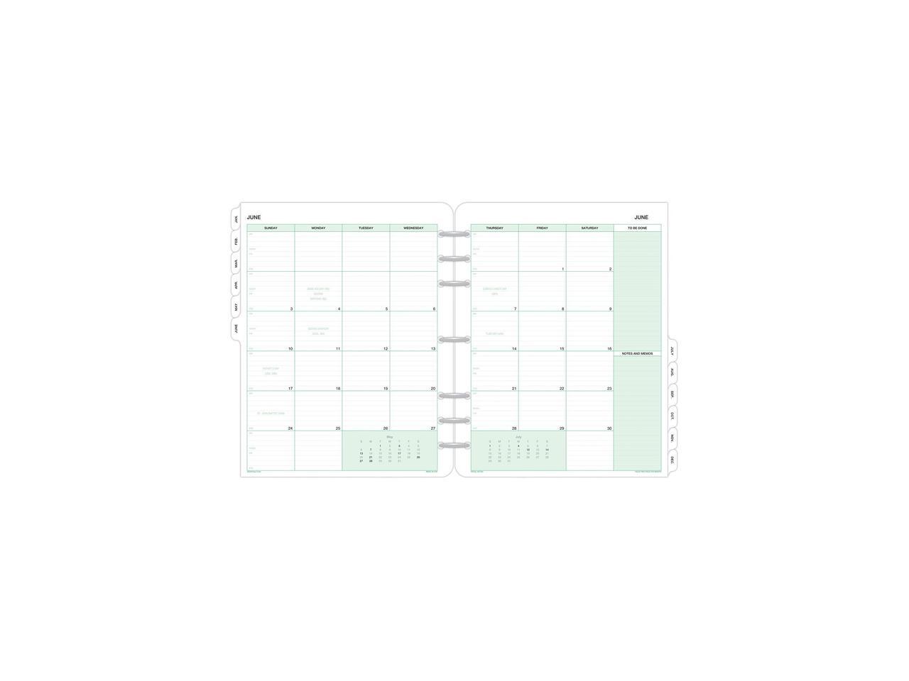 DayTimer 873291201 Dated Two PageperMonth Organizer Refill, January