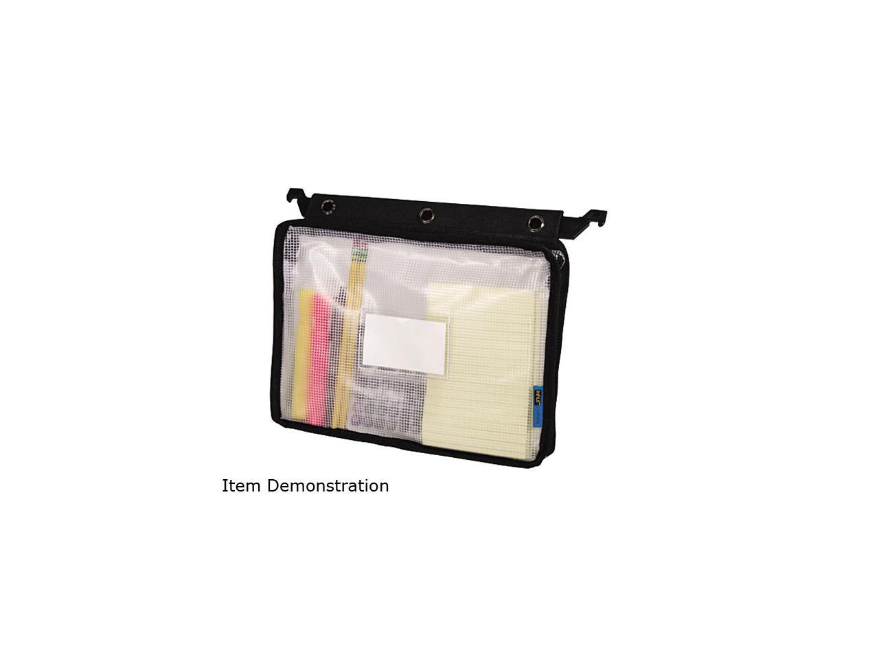 Advantus AVT50904 Expanding Zipper Pouch, 13 x 9 1/4, Clear/Black