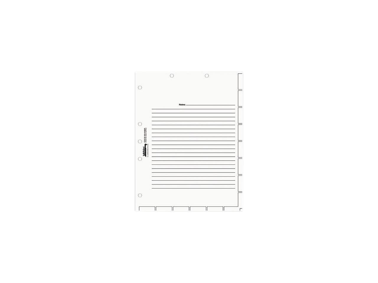 Tabbies 54520 Medical Chart Index Divider Sheets, 8 1/2 x 11, White