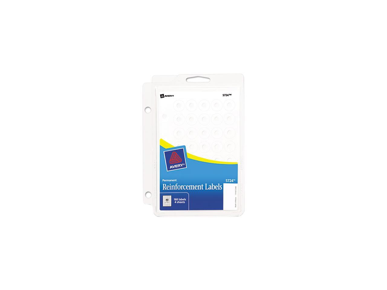 Binder Pack Hole Reinforcements 1/4" Dia White 160/Pack