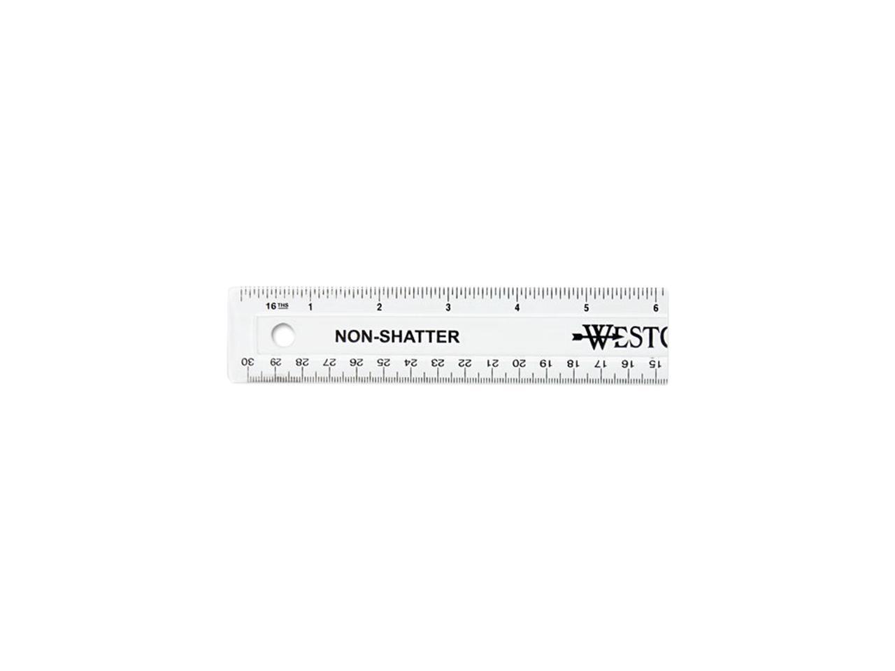 Westcott 13862 Non Shatter Ruler 12 Length Clear