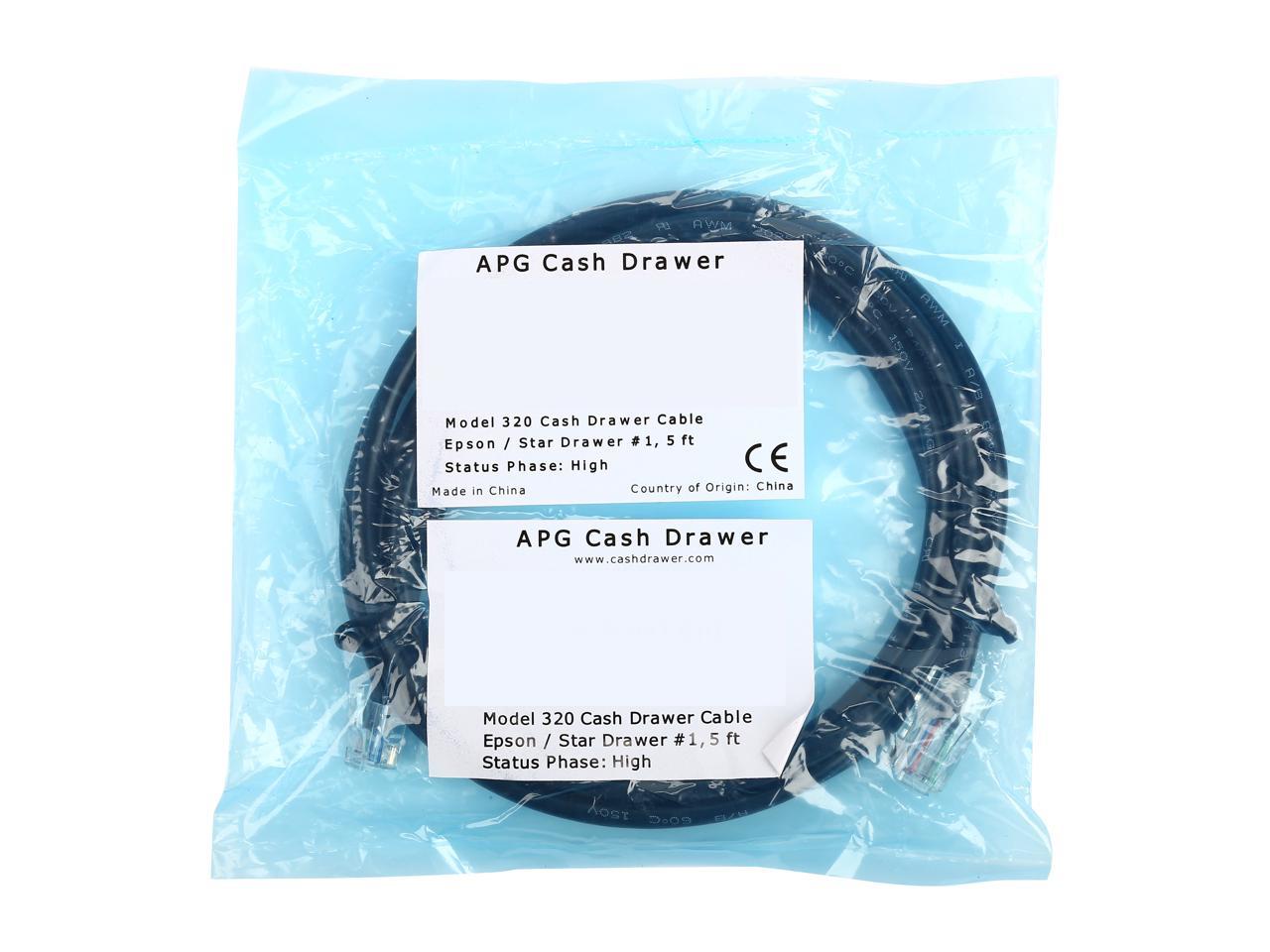 APG CD101A Cash Drawer Cable for Epson or Star Printers 5 ft