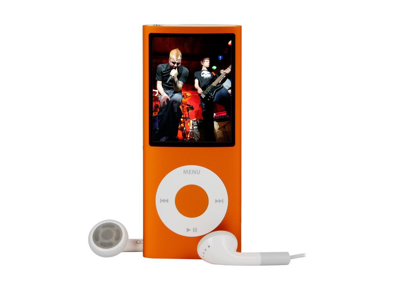 Used Very Good Apple Ipod Nano 4th Gen 2 0 Orange 8gb Mp3 Mp4 Player Mb742ll A Newegg Com