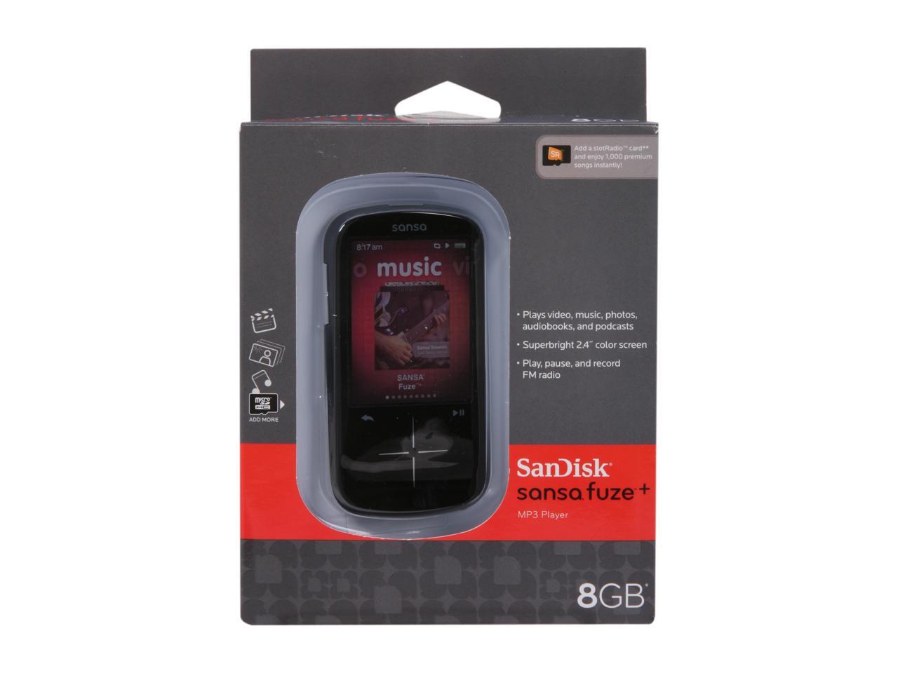SanDisk Sansa Fuze+ 2.4" Black 8GB MP3 / MP4 Player SDMX20R008GKA57