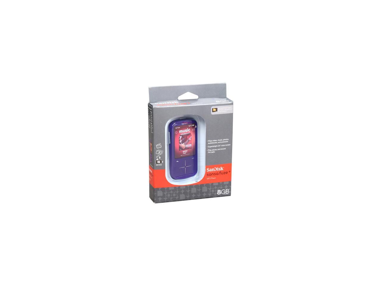 Sandisk Sansa Fuze 24 Purple 8gb Mp3 Mp4 Player Sdmx20r 008gi A57