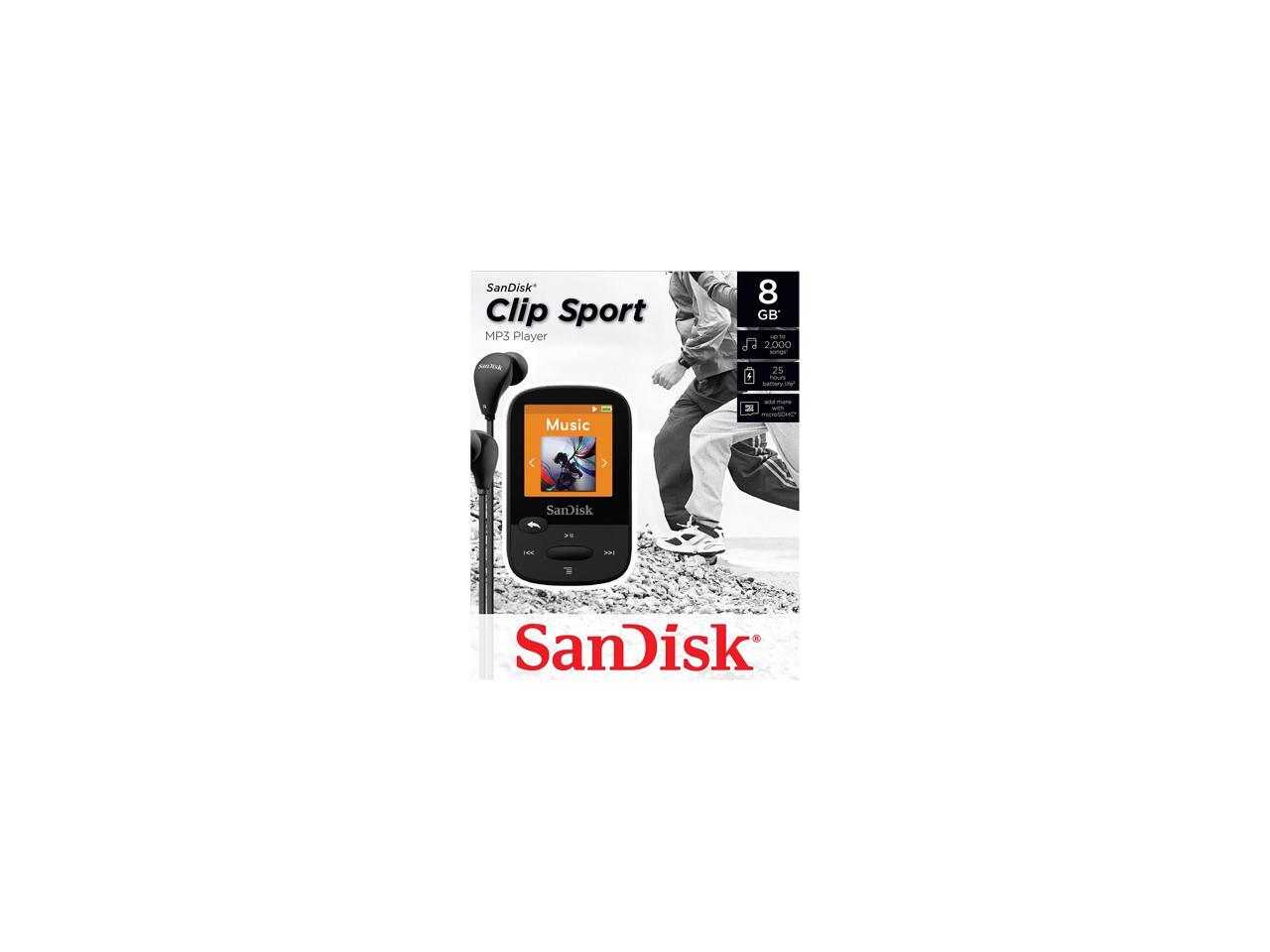 SanDisk Clip Sport 1.44" 8GB MP3 Player Black SDMX24008GG46K Newegg.ca