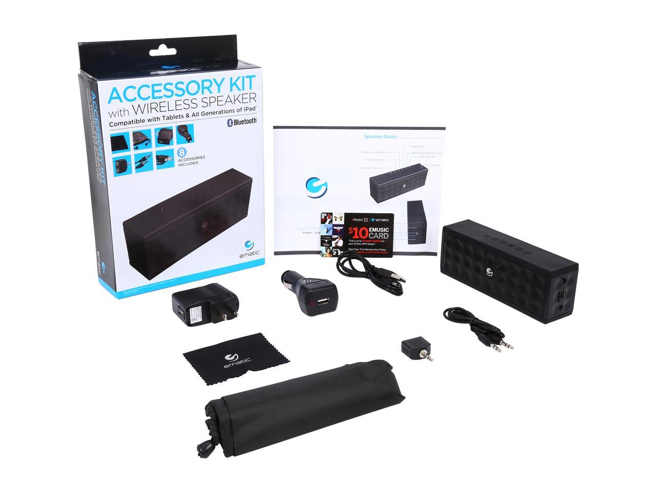 ematic accessory kit with wireless speaker