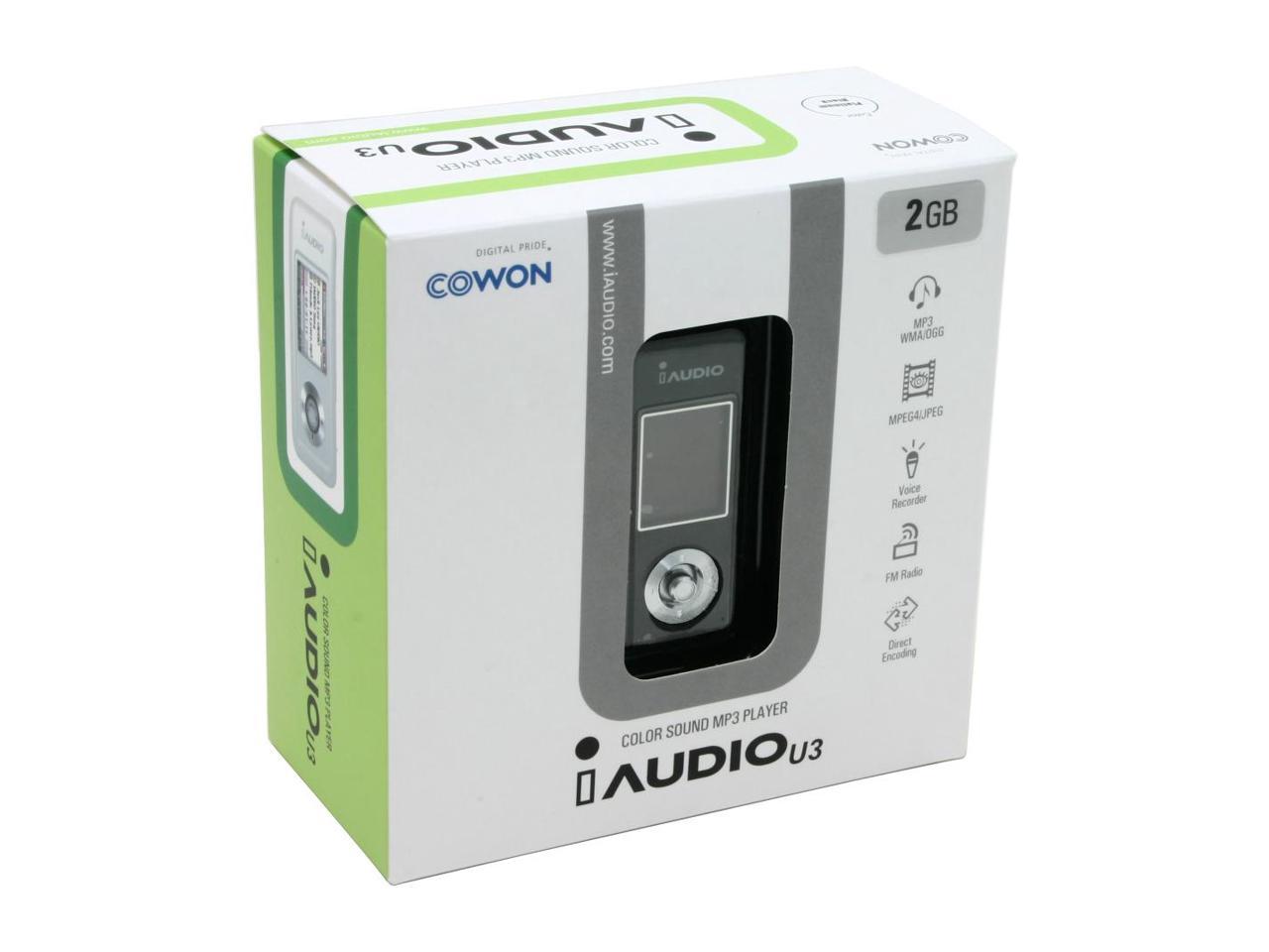 iAUDIO U3  Black 2GB MP3 Player U3  2048BL Newegg com