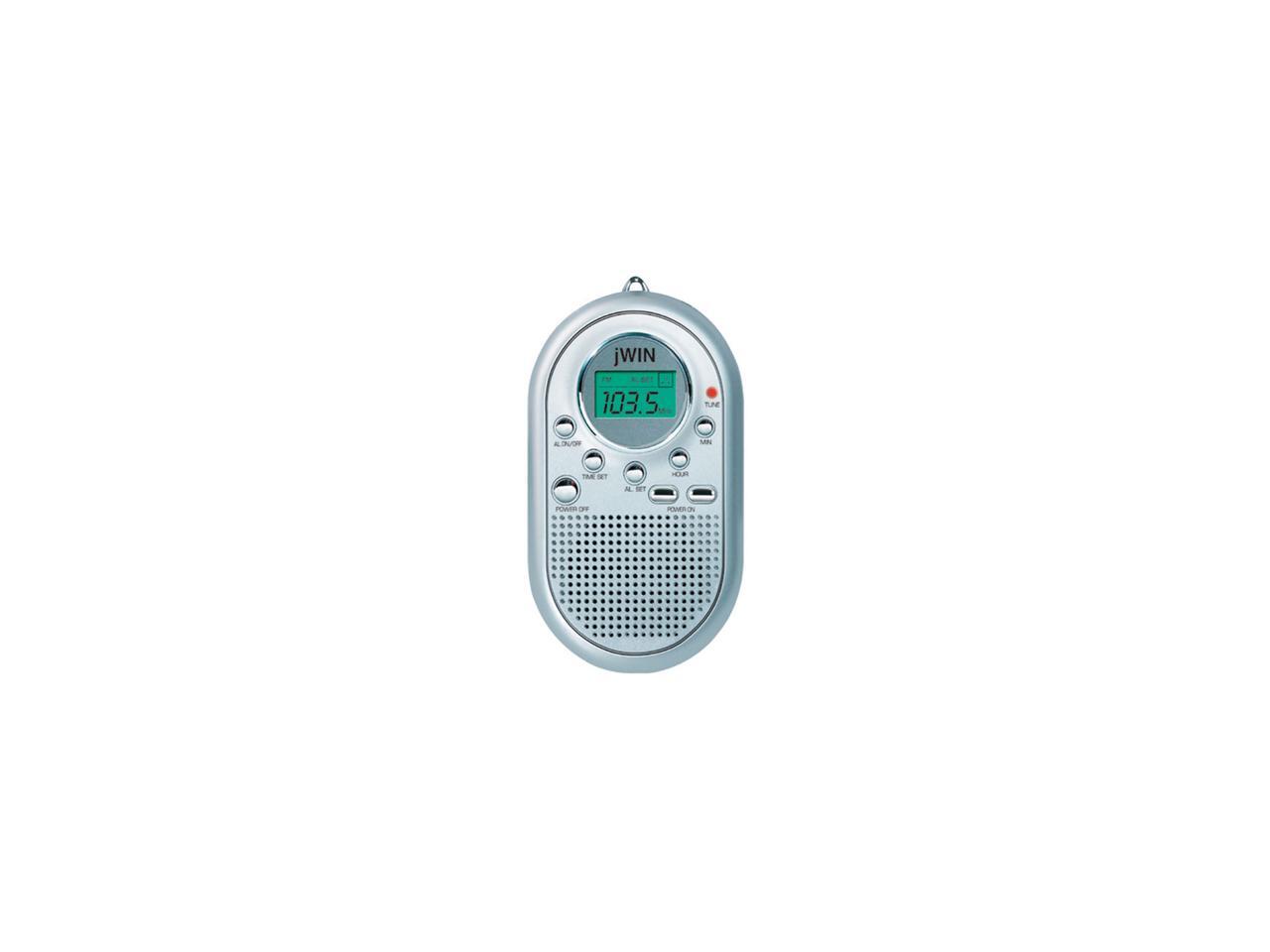 Jwin Mini AM/FM Pocket Radio & Alarm Clock (Silver) JXM10SIL