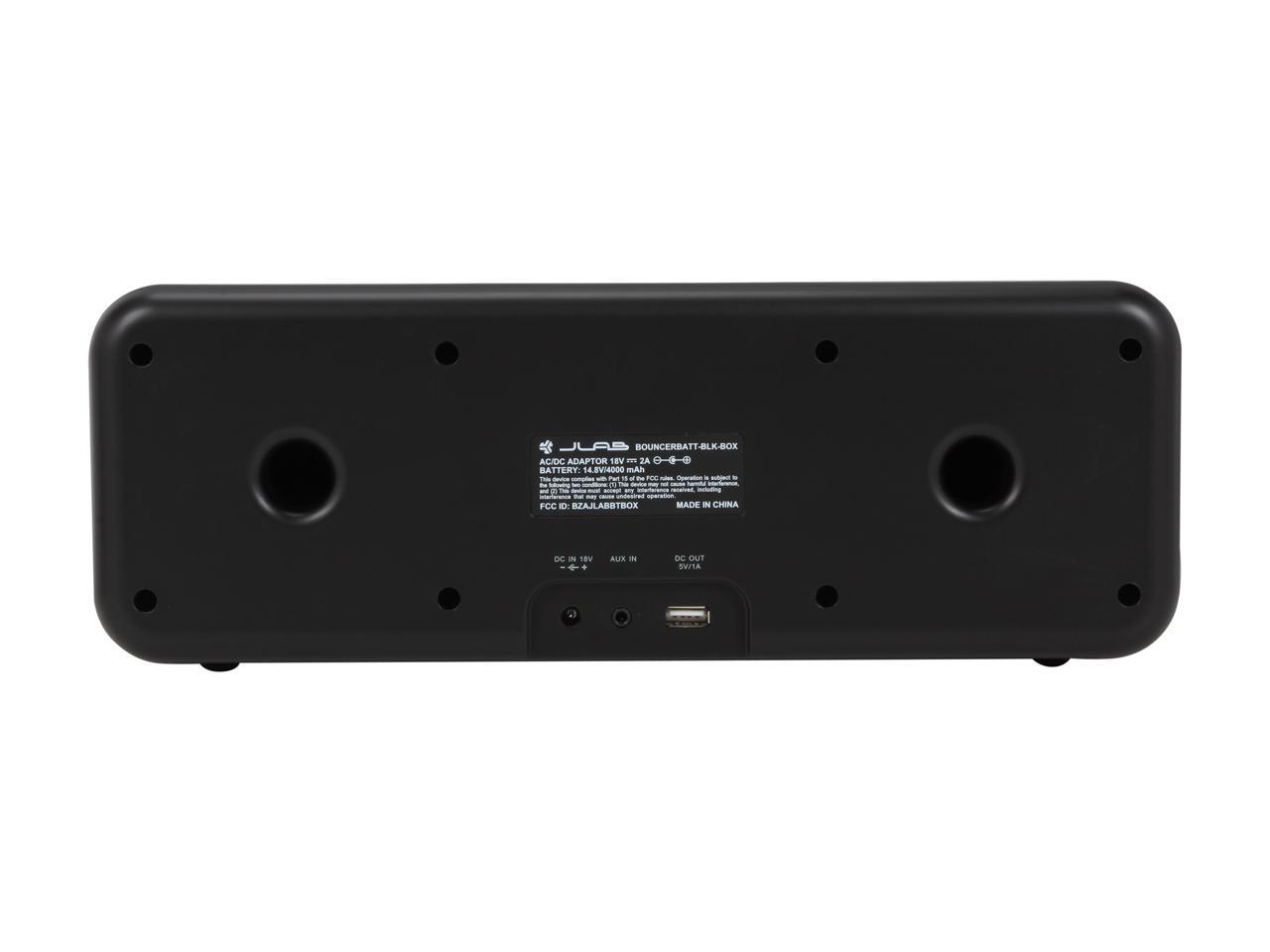 JLab BOUNCERBATTBLKBOX Bouncer Portable Bluetooth Speaker with