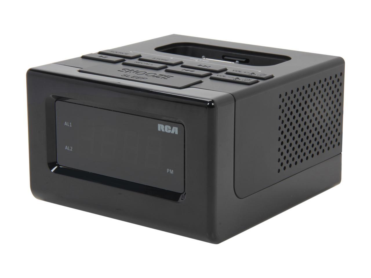 RCA Clock Radio Docking Station (Black) for iPhone and iPod RC130i