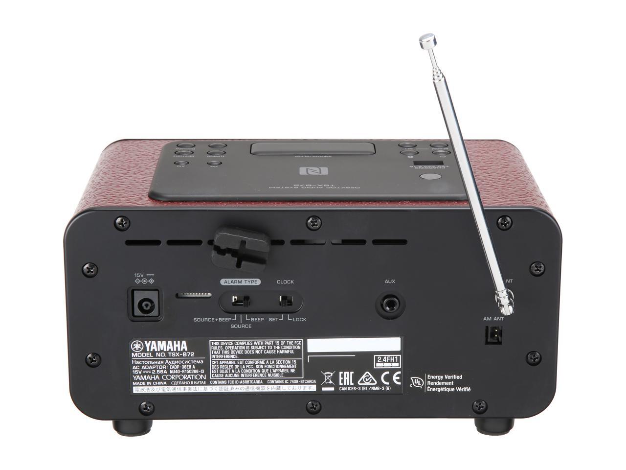 YAMAHA TSXB72DR Bluetooth Desktop Clockradio / Alarm System Red