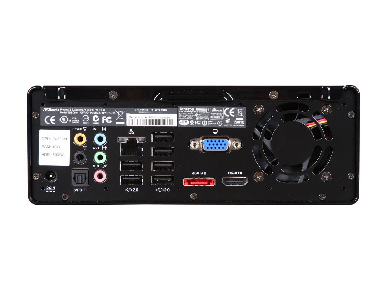 ASRock CORE 100HT-BD Intel Socket PGA988 Intel HM55 1 x HDMI Barebone ...