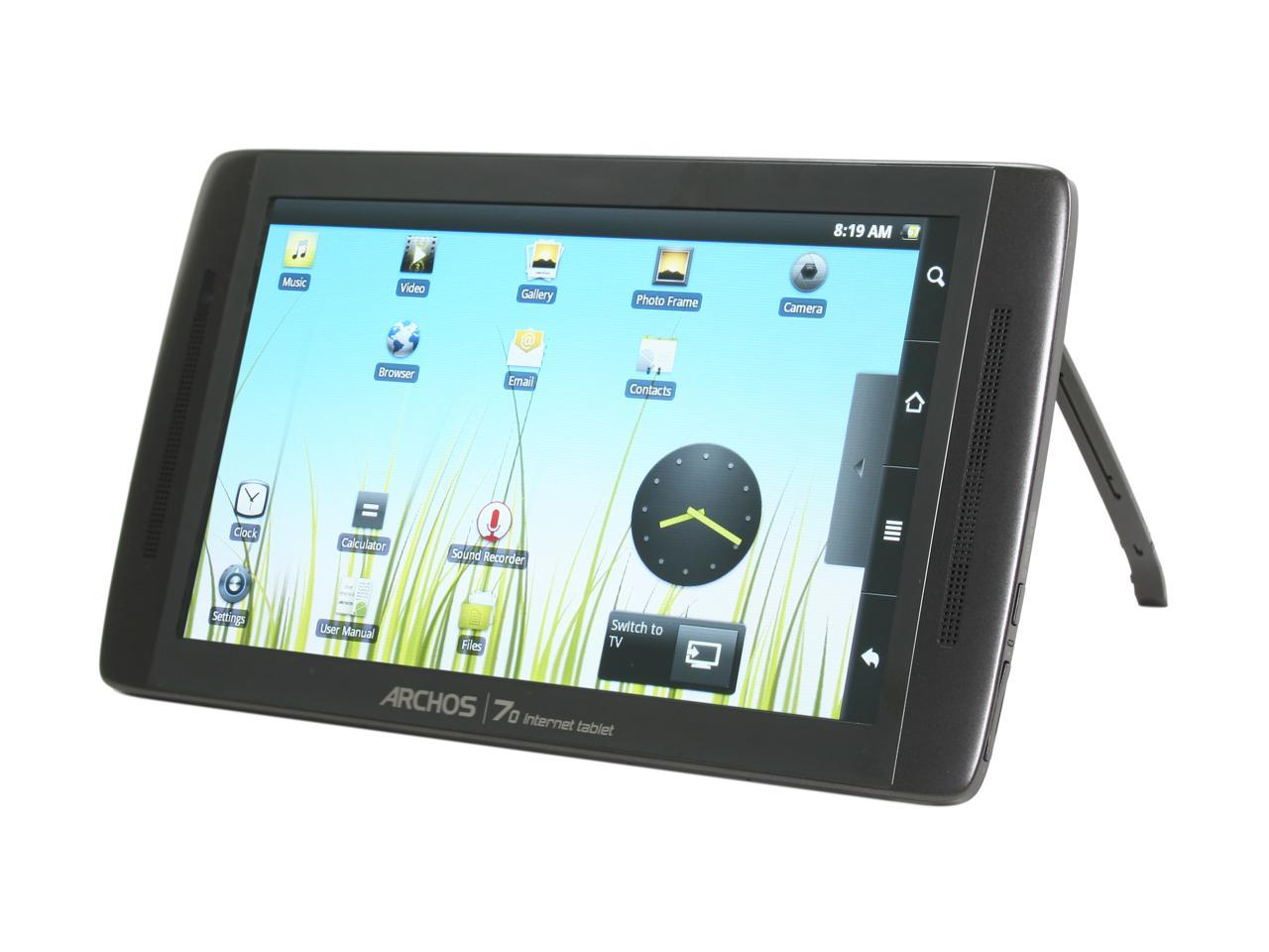 Archos 70 Internet Tablet 8gb Running Google Android Wi Fi 5015 Newegg Com