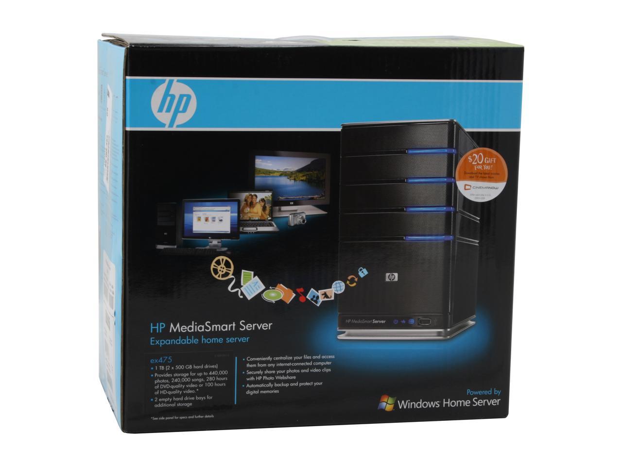 HP MediaSmart EX475, Windows Home Server W/ AMD 1.8 GHz Sempron 512MB ...