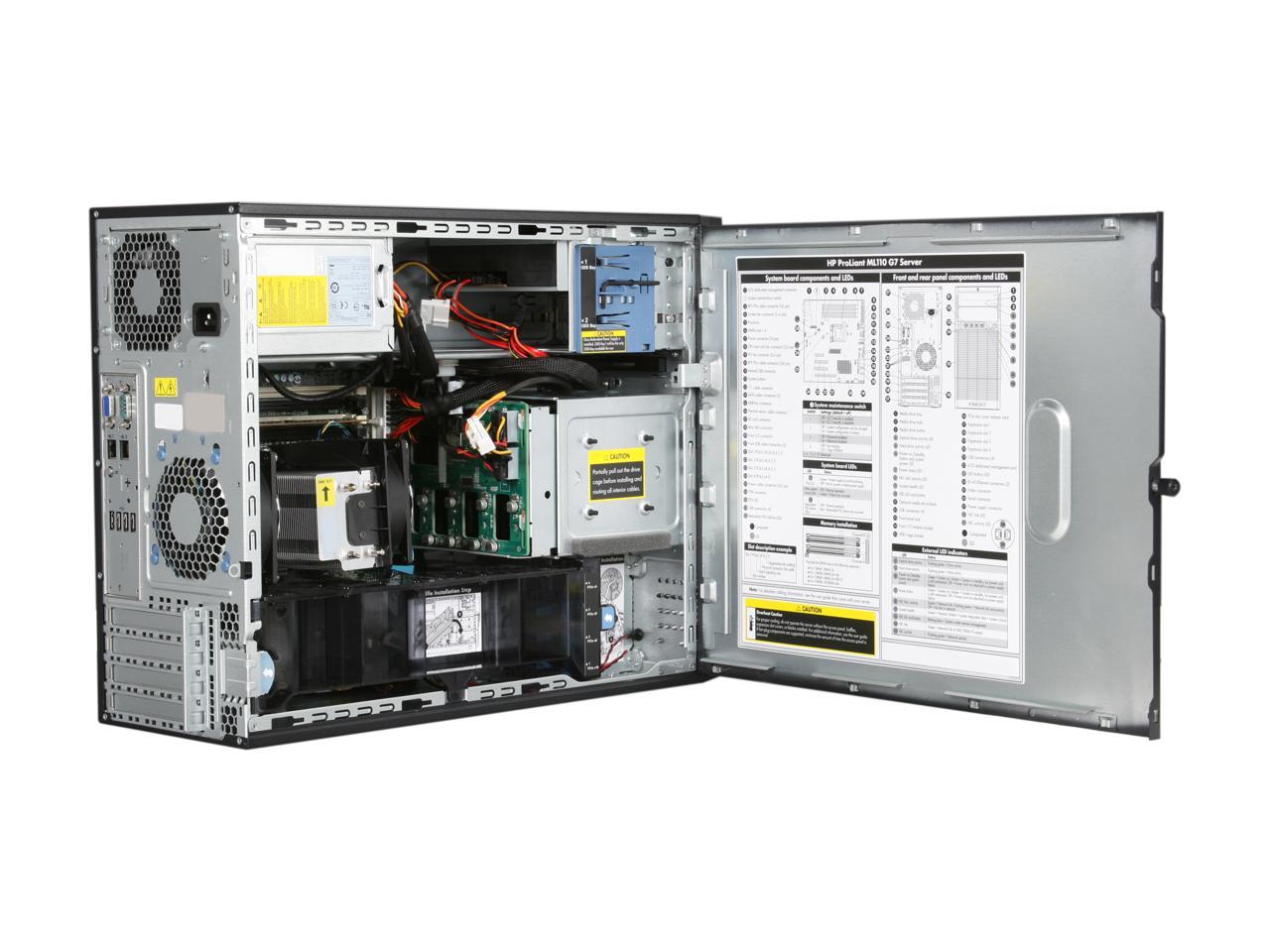 HP ProLiant ML110 G7 Tower Server System Intel Xeon E3-1220 3.1GHz 4C/4T  2GB (1 x 2GB) No HDD. Requires HP Hard Drives 639259-005