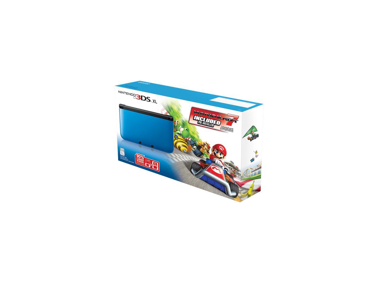Nintendo 3ds Xl Blue Black System Bunde W Mario Kart 7 Newegg Com