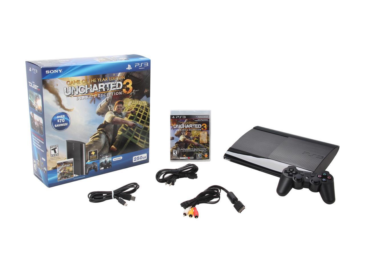 sony ps3 250gb uncharted 3 game of the year bundle