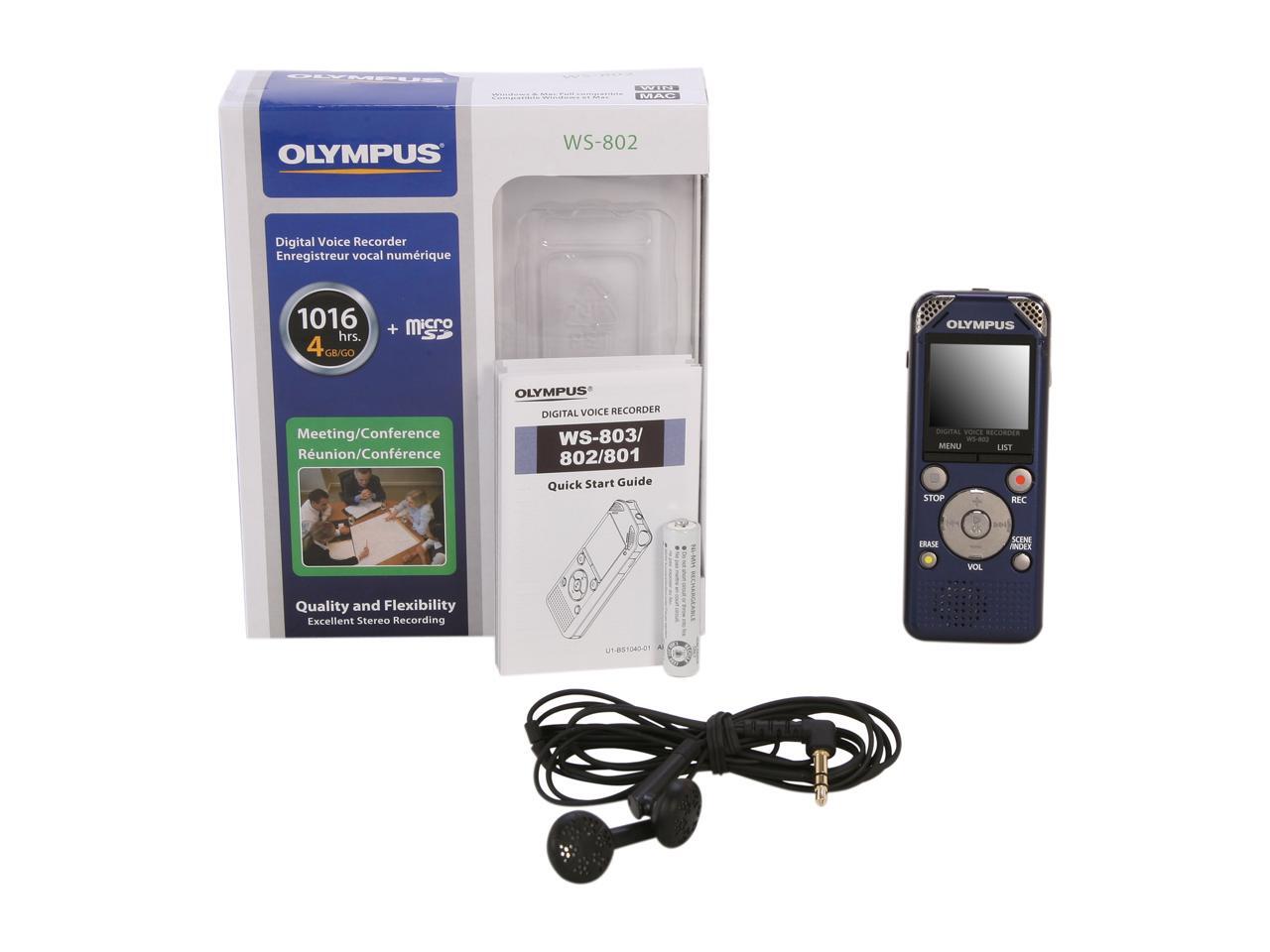 OLYMPUS WS802 Digital Voice Recorder (Blue)