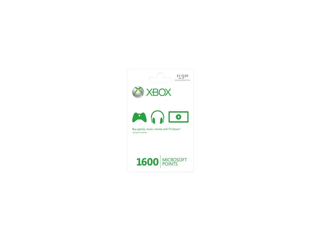 Microsoft Xbox LIVE 1600 Microsoft Points - Newegg.com