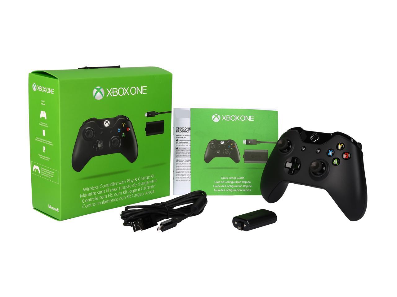 Microsoft Xbox One Wireless Controller Black With Play & Charge Kit