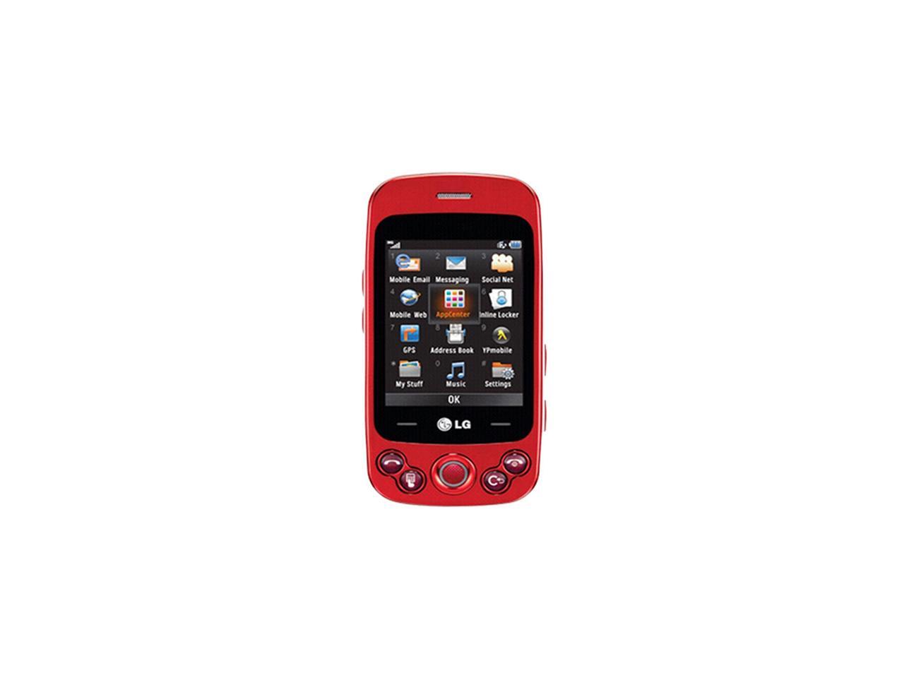 Refurbished LG Neon II GW370 Unlocked GSM Slider Cell Phone 2.4" Red