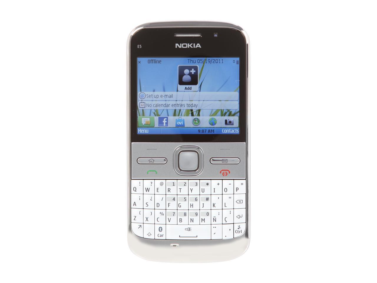 Nokia E5 00 Chrome 3g Unlocked Gsm Smart Phone W 5mp Camera Gps Wi Fi E5 00 Newegg Com