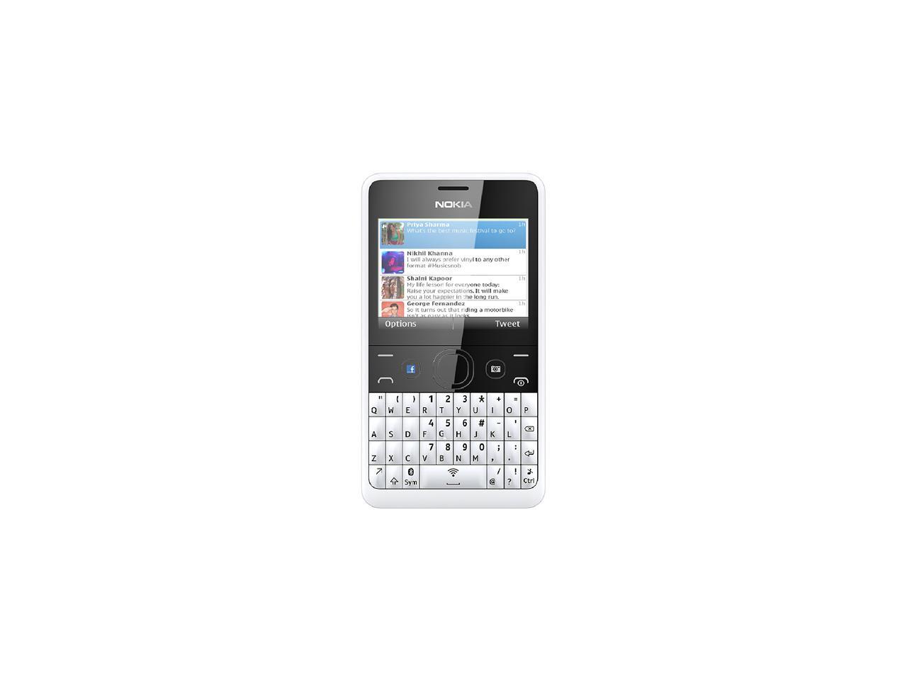 Nokia Asha 210 RM926 Unlocked GSM Cell Phone 2.4" White 64 MB, 32 MB