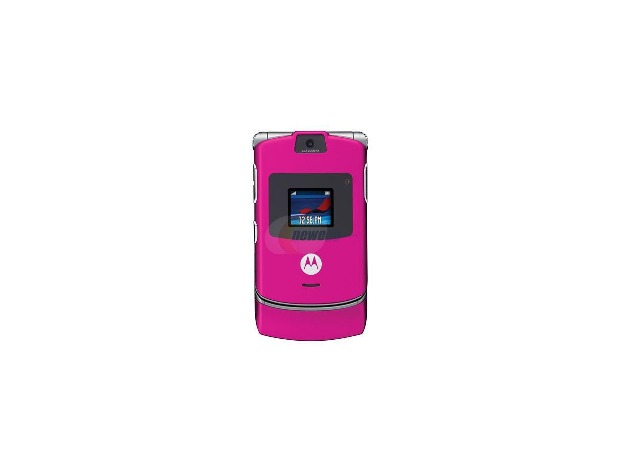 MOTOROLA RAZR V3 Pink Unlocked Cell Phone with no Manufacturer warranty