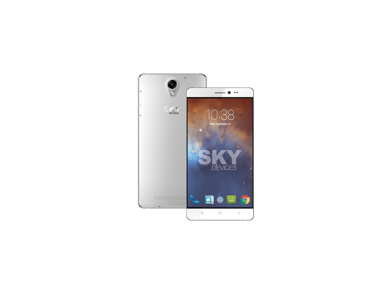 Sky Devices Elite 6.0L 4G LTE Android Unlocked Cell Phone 6" Silver 8GB