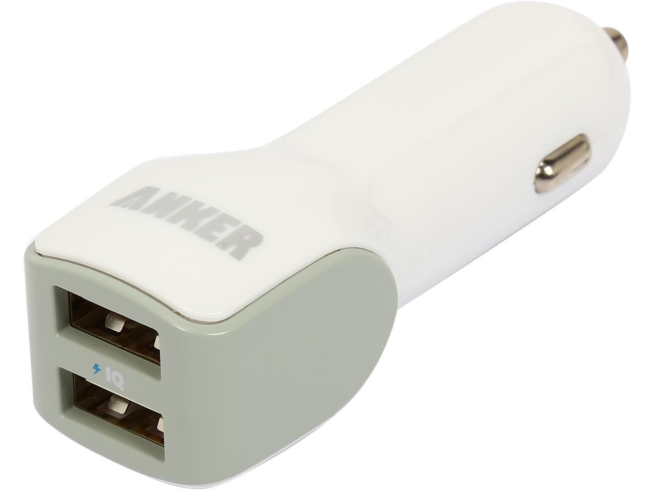 Anker 71AN2452CSWA White 24W DualPort Rapid USB Car Charger with