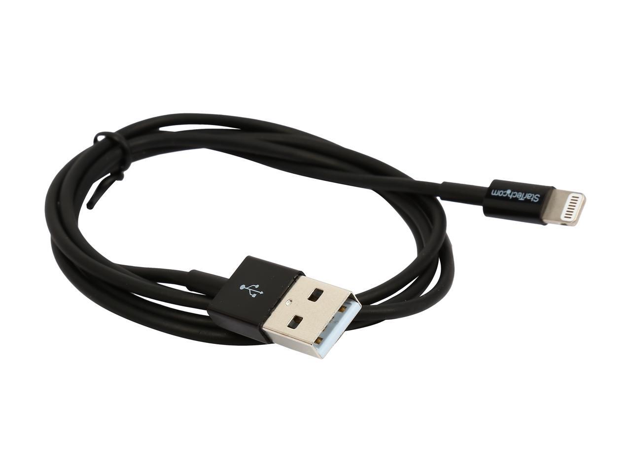 1m 3ft Black Apple 8pin Slim Lightning to USB Cable for