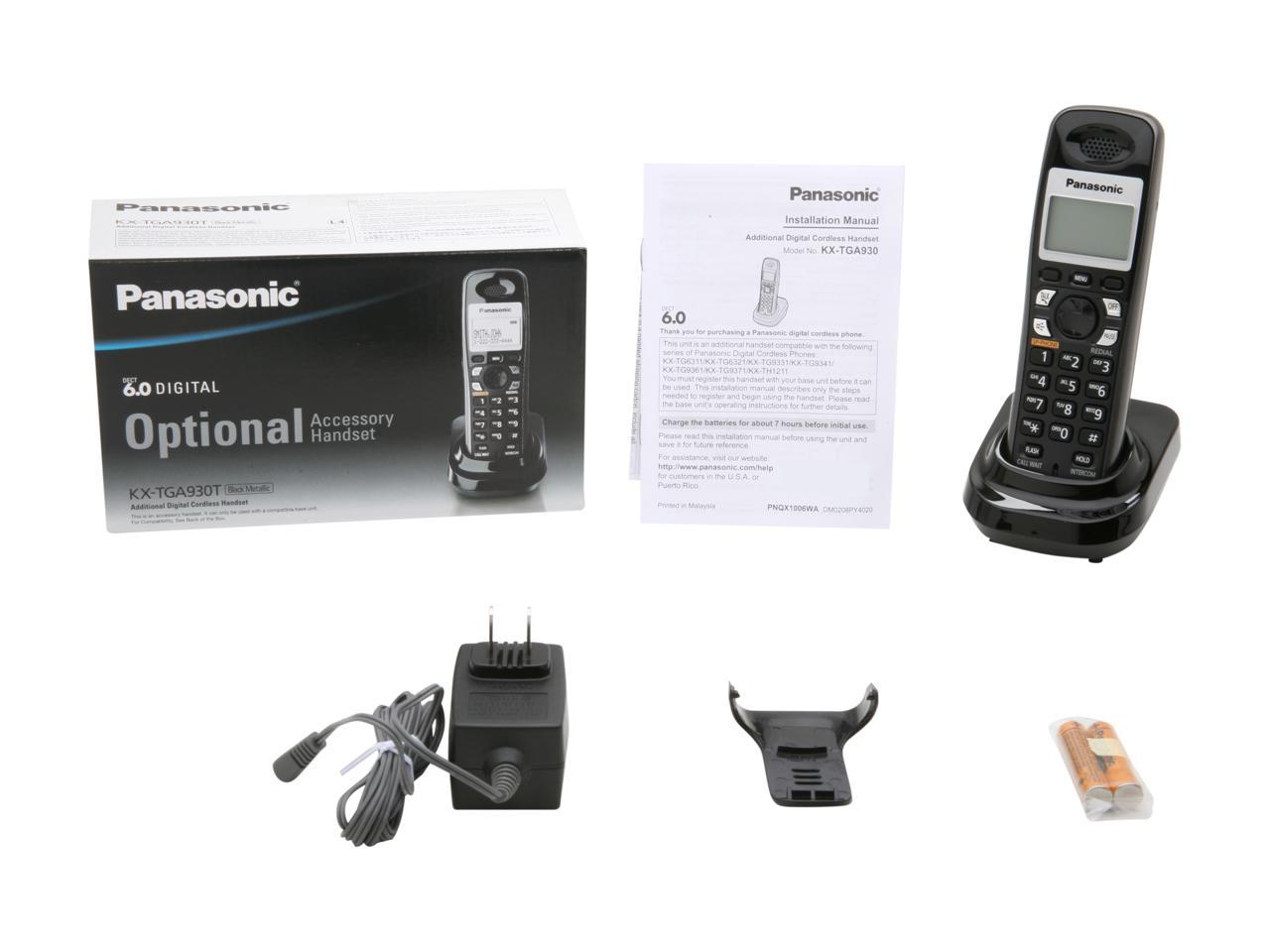 Panasonic KX-TGA930T DECT 6.0 Cordless Phone Expansion Handset KX-TGA930 