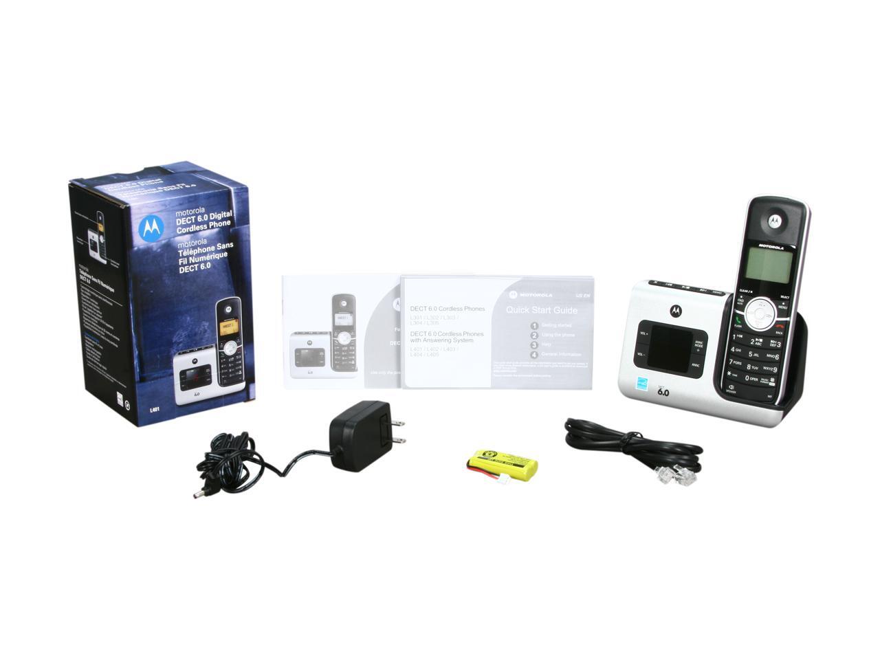MOTOROLA L401 1.9 GHz Digital DECT 6.0 1X Handsets Cordless Phone ...