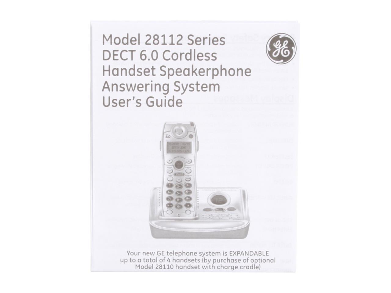 GE 28112EE3-A 1.9 GHz Digital DECT 6.0 3X Handsets Cordless Phone ...