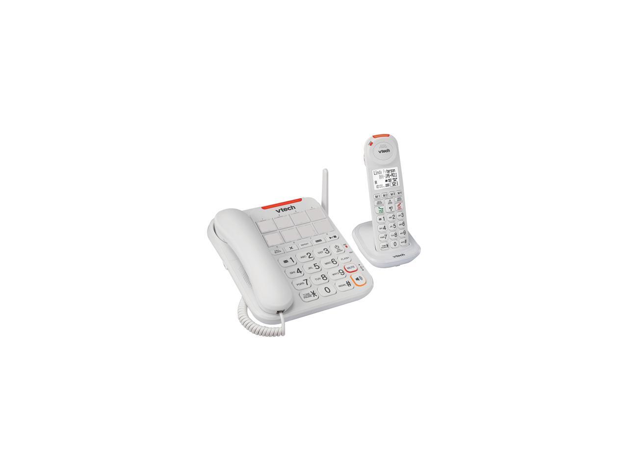 Vtech VTSN5147 DECT 6.0 Amplified Corded/Cordless Answering System with Big Buttons & Display