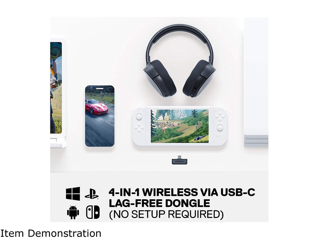 Steelseries Arctis 1 Wireless Gaming Headset Usb C Detachable Clearcast Microphone For Pc Ps4 Nintendo Switch And Lite Android Black Newegg Com