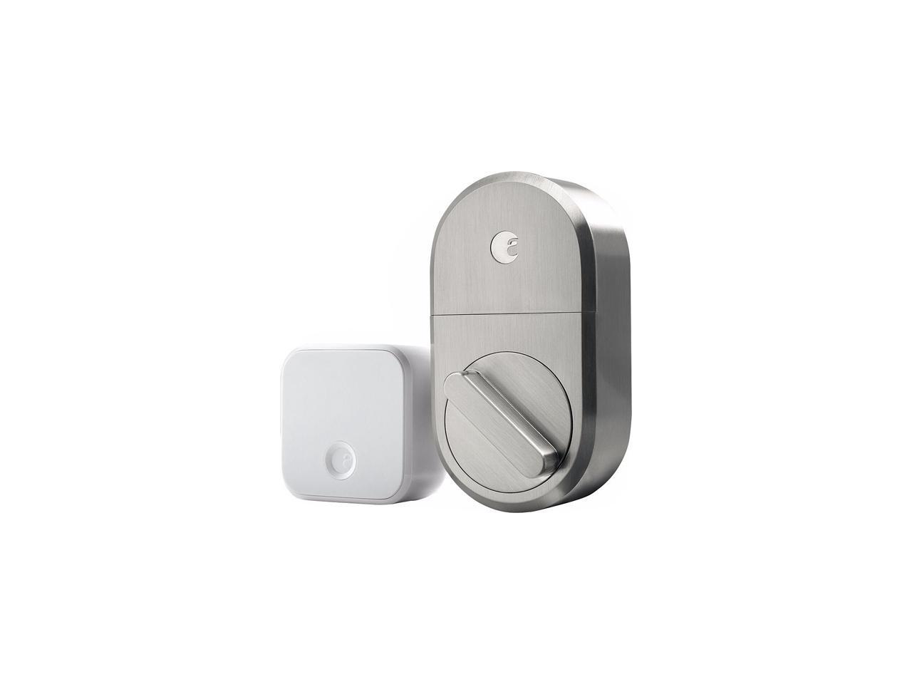 August AUGSL04C03N04 WiFi Deadbolt Replacement Smart Lock Satin Nickel Newegg.ca