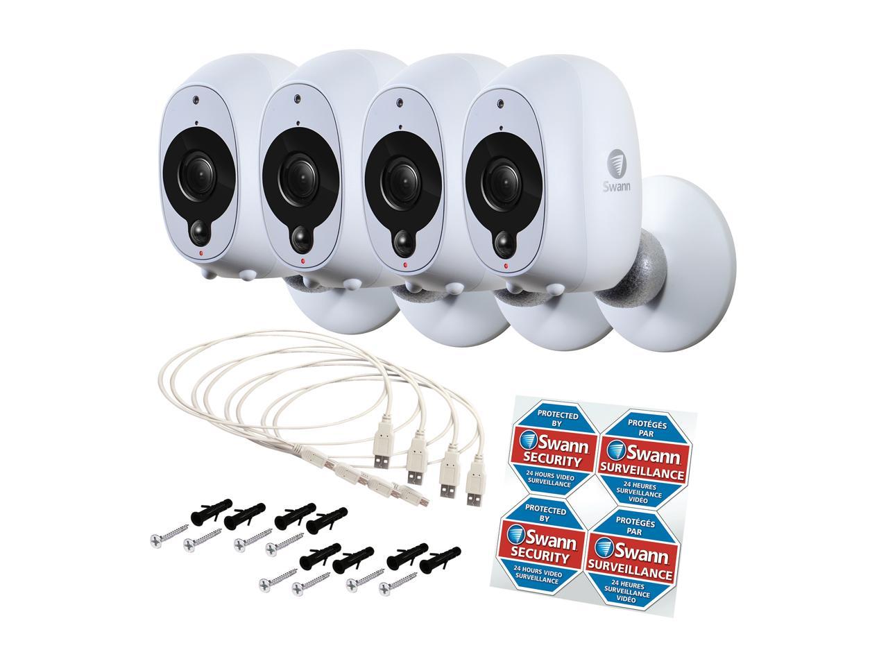 Swann Smart Security Camera: 1080p Full HD Wireless Security Camera with  True Detect PIR Heat / Motion Sensor, Night Vision & Audio, Rechargeable  Battery Powered (No Hub Required) Four Pack - Newegg.com