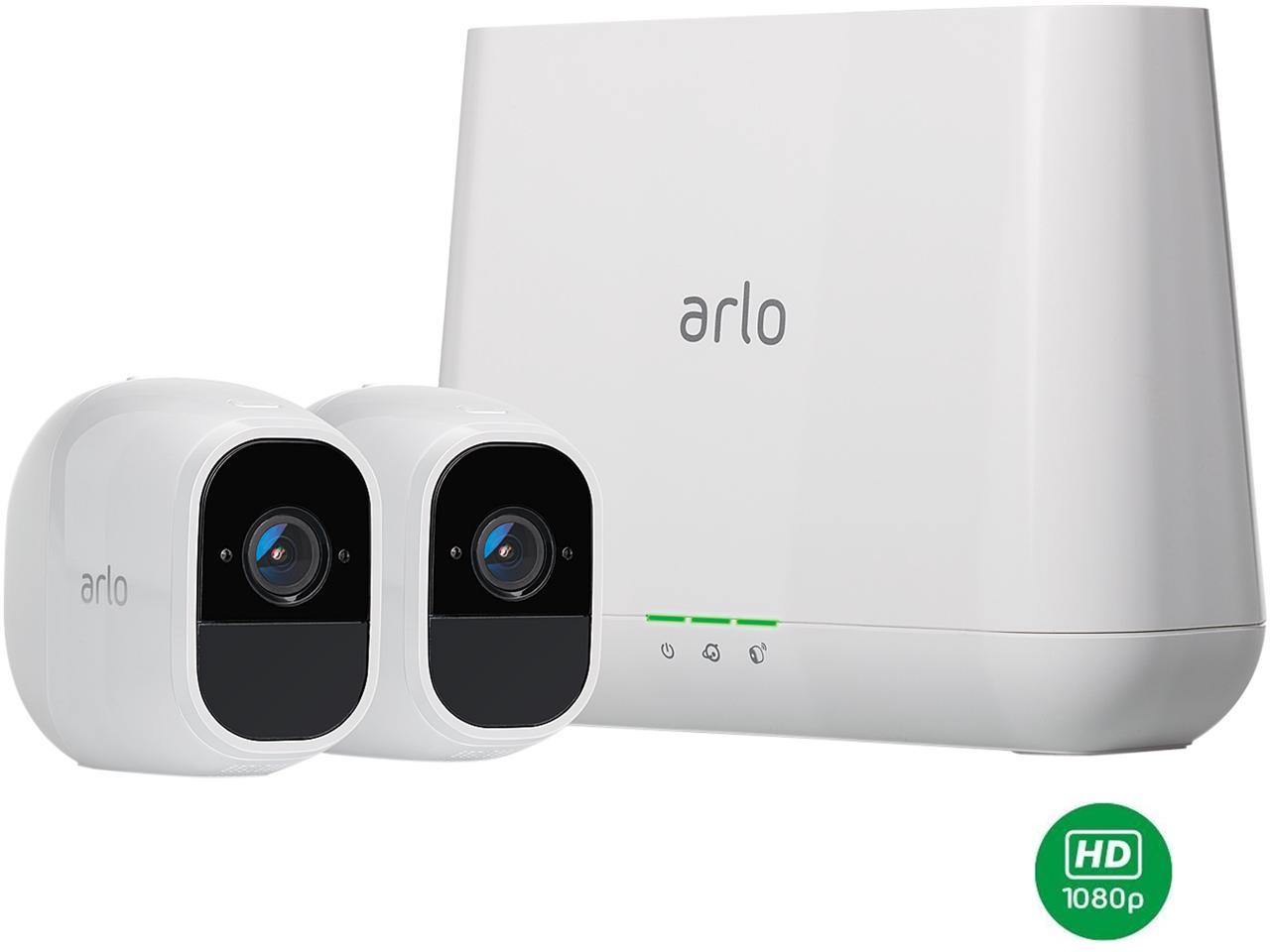 Arlo Pro 2 Security Camera System 2 Rechargeable Battery Powered WireFree HD 1080p Night