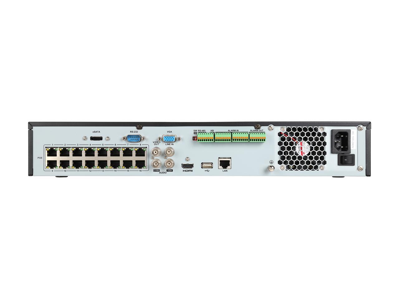 LaView LV N9916C6E 16 Ch Built in POE NVR 16 Ch Video 2 MP 30fps 