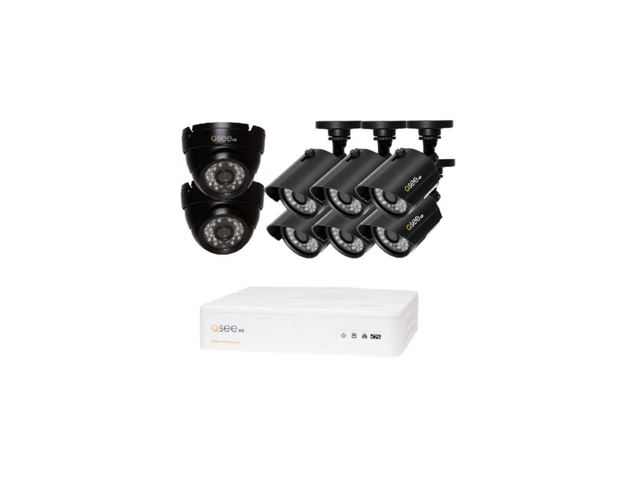 QSee QTH88AK 8 Channel AHD Surveillance DVR with 8 x 720P Day / Night