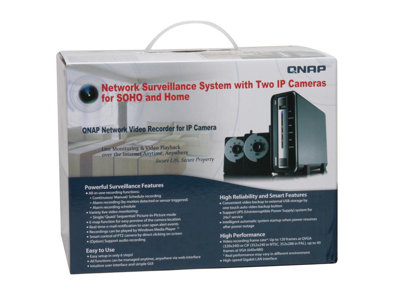 QNAP NVR1012 Network Surveillance System with Two IP Cameras for SOHO